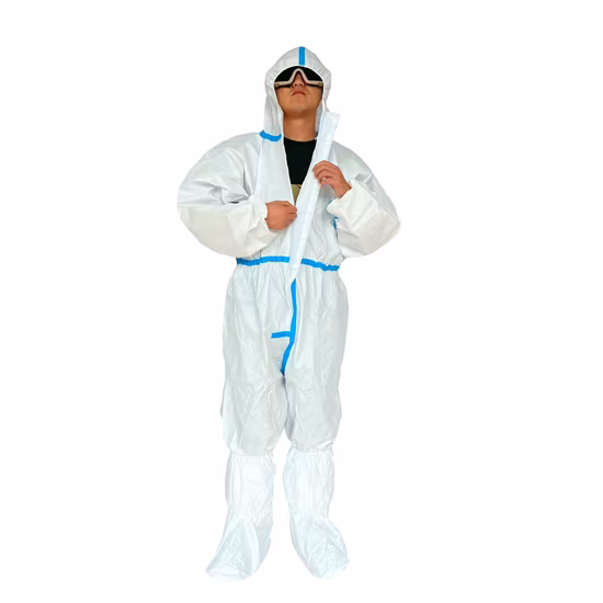 Tipo 3/4/5/6 tuta protettiva non tessuta eliminabile impermeabile Microporous/PP/SMS ignifuga chimica